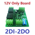 10IOA02 12V 2CH Isolation Digital Switch 2DI-2DO PLC IO Expanding Board RS485 Relay Module Modbus RTU Code 01 05 15 02 03 06 16