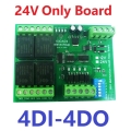 10IOA04 24V 4CH Isolation Digital Switch 4DI-4DO PLC IO Expanding Board RS485 Relay Module Modbus RTU Code 01 05 15 02 03 06 16