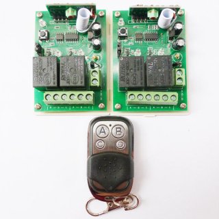 AK019 CJ003 4 Buttons Remote Controls 2 PCS 2 CH RF Wireless Receiver DC12V 433.92MHz EV1527