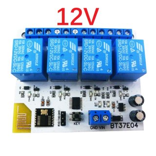 BT37E04 4 Ch DC 12V For Android Bluetooth-Compatible Relay 2.4G RF Remote control IOT Module Command customization Switch Board