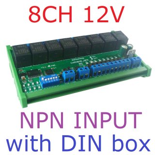 CAROB08 12V NPN 8DI-8DO CAN Relay Controller Module RS485 Digital IO Expanding Board for CNC Car Automated Industry