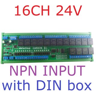CAROC16 24V NPN 16DI-16DO CAN Relay Controller Module RS485 Digital IO Expanding Board for CNC Car Automated Industry