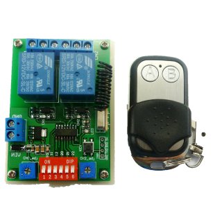 CE029A CJ002 433.92M DC 12V 2Ch Multifunction Wireless Controller Timer Delay Relay RF Switch & EV1527 ASK OOK Remote FOB control