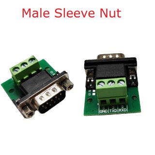 DB9MB03 Male Sleeve DB9 DR9 DE9 Female Male Adapter to 3Pin in Signals Terminal Breakout Board Riveting Teeth Sleeve Nut For Arudino MEGA PLC