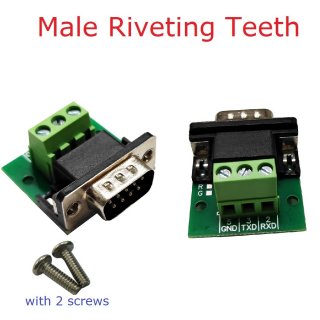DB9MB03 Male Riveting DB9 DR9 DE9 Female Male Adapter to 3Pin in Signals Terminal Breakout Board Riveting Teeth Sleeve Nut For Arudino MEGA PLC