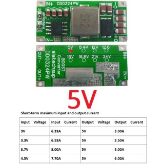 DD0324PW 5V 25W Mini Size High-power 2-5Cell Battery Multiplier 3.7V 4.2V to 8.4V 12.6V 16.8V 21V DC-DC Boost Converter Module 5V 12V 15 24V