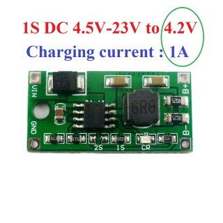 DD23CRTA 1S 1A DC 5-23V to 4.2V 1S Multi-Cell Li-Ion Lithium Battery Charger for Solar charging Portable device