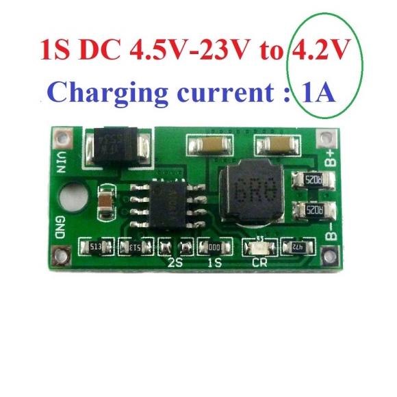 DD23CRTA 1S 1A DC 5-23V to 4.2V 1S Multi-Cell Li-Ion Lithium Battery Charger for Solar charging Portable device