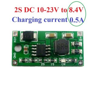 DD23CRTA 2S 0.5A DC 5-23V to 8.4V 2S Multi-Cell Li-Ion Lithium Battery Charger for Solar charging Portable device