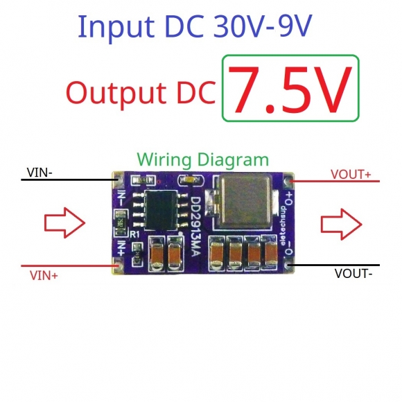 DD2913MA 7.5V 36W Synchronous DC-DC Buck Converter Module DC 5-30V to 3V 3.3V 4.2V 5V 6V 7.5V 9V 12V Power Supply for 3D Printer Motor LED