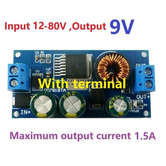 DD7818TA 2A DC 80V 72V 64V 48V 36V 24V to 9V HV Buck DC-DC Converter Module Power Supply Board replace LM2596HV LDO
