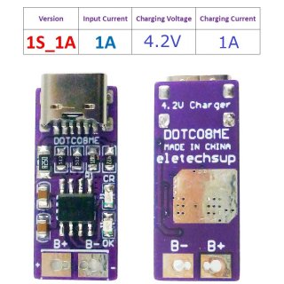 DDTC08ME Ultra-Small Type-C Li-ion Li-Po Lithium Battery Charging Module PD QC FCP USB 18650 TP4056 1A Charger