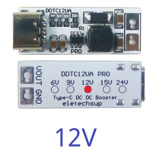 DDTC12UA 12V Mini 9W Full Function Type-C DC-DC Boost Converter USB DC 5V to 6V 9V 12V 15V 24V Step-up Voltage Regulator for QC PD Charger