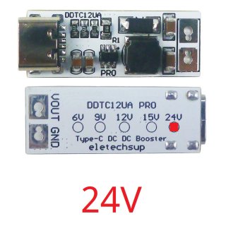 DDTC12UA 24V Mini 9W Full Function Type-C DC-DC Boost Converter USB DC 5V to 6V 9V 12V 15V 24V Step-up Voltage Regulator for QC PD Charger