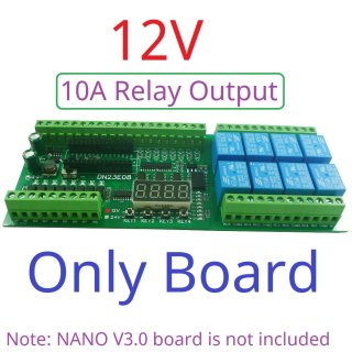 DN23E08 12V 8AI-8DI-8DO Multifunction IO Expanding Module for ARDUINO NANO V3.0 RS485 Modbus RTU Open PLC LED Current Voltage Sensor