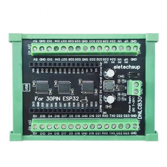 DNLCB30 ESP32 Wifi 3.3V to 5V Bidirectional Level Converter LvTTL to TTL IO Automatic Switching Din Rail Expansion Board for Arduino IOT