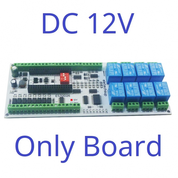 ES32D26 12V 2AO-8AI-8DI-8DO ESP32 Wifi Network Relay Board 4-20MA 0-10V Digital Analog Input Output Module for Smart Switch IOT Simple PLC