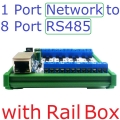 ETHUB18 1xNetwork to 8xRS485 1/8 Port Industrial Gateway Serial Server RJ45 to RS485 HUB Converter UDP TCP Modbus TCP RTU MQTT HTTP PLC