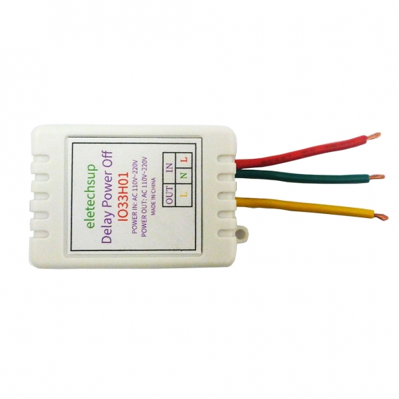 IO33H01 AC 110V 220V Power-ON Delay Relay Switch Module 7A Voltage Output Max 180Min Timer Adjustable Disconnect Delay Controller