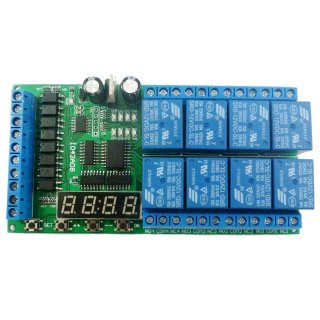 IO43A08 8CH DC 12V Multifunction Delay Module Cycle Timer Switch For Power Sequencer Motor LED PLC Lathe