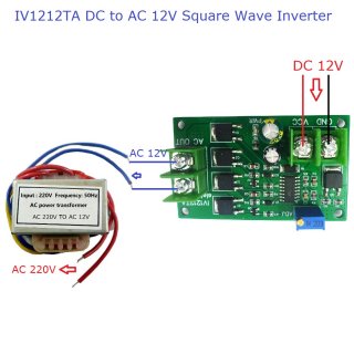 IV1212TA TB459 200W DC 12V to AC 12V Inverter 2W AC 12V to 220V 50Hz Square Wave Signal Generator Module