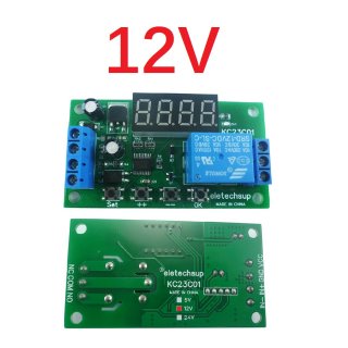 KC23C01 DC 12V Multifunction Pulse Counter Switch Adjustable Timer Delay Turn On/Off Relay PLC Module