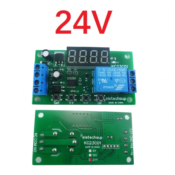 KC23C01 DC 24V Multifunction Pulse Counter Switch Adjustable Timer Delay Turn On/Off Relay PLC Module