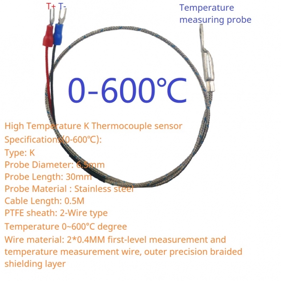 KTHERM for N4KTA01 High Temperature K Thermocouple sensor specifications(0-600℃):