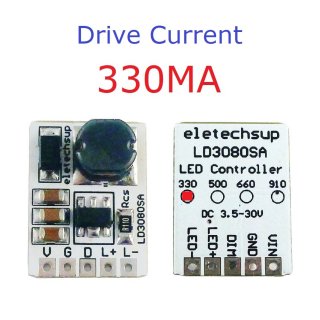 LD3080SA 330MA 20W DC 3.7-30V PWM ON/OFF Control LED Driver Module 330/500/660/910MA Constant Current for Flashlight Headlight Emergency Light