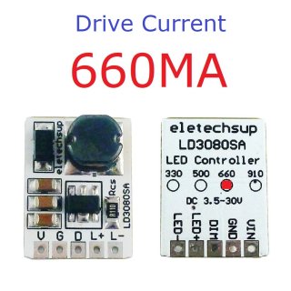LD3080SA 660MA 20W DC 3.7-30V PWM ON/OFF Control LED Driver Module 330/500/660/910MA Constant Current for Flashlight Headlight Emergency Light