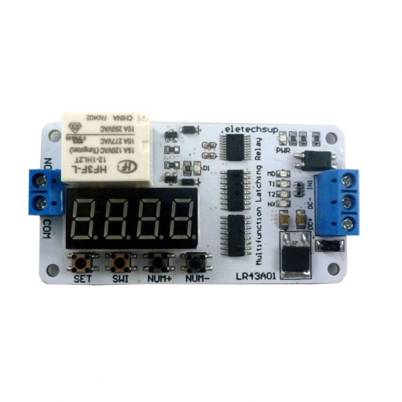 LR43A01 DC 12V Multi-function Magnetic Latching(keep) Impulse Relay Delay Time Switch Module for UPS Battery Motor LED IP Camera