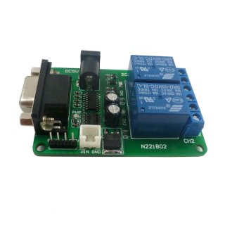 N221B02 DC 5V 7.5V 9V 2Channel RS232 Relay Board Remote Control USB PC UART COM Serial Ports