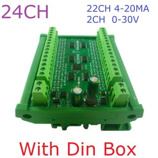 N4AIC24 22CH 4-20MA Current & 2CH 0-30V Voltage Input RS485 AI Module 24CH 12-bit ADC Collector Board MODBUS RTU PLC IO