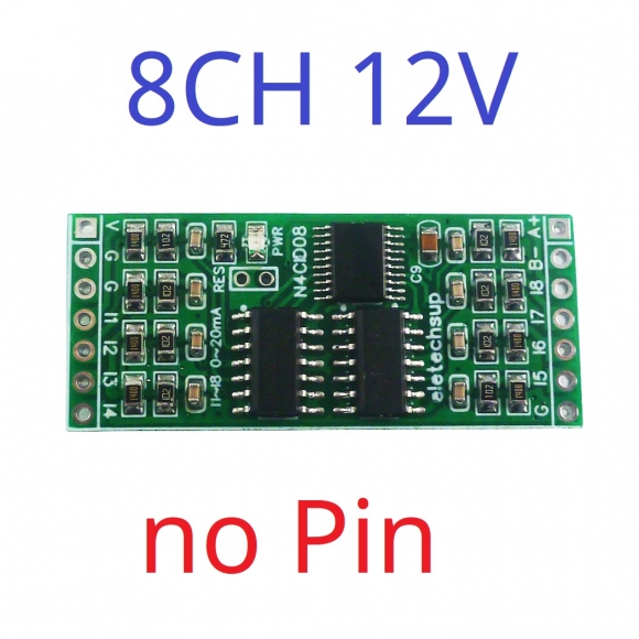 N4CID08 8AI Current Voltage Analog Collector 20MA 30V ADC RS485 Bus Core Board for Arduino Pi PICO ESP32 ESP8266 WIFI Nodemcu