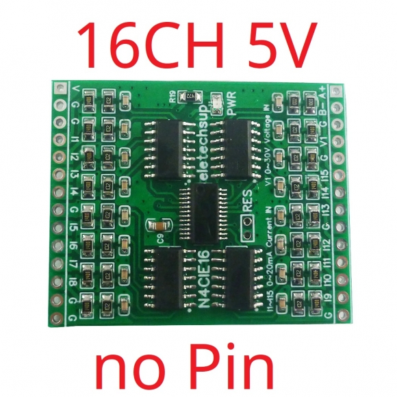 N4CIE16 5V 16CH Current Voltage Analog Collector 20MA 30V ADC RS485 Bus Core Board for Arduino Pi PICO ESP32 ESP8266 WIFI Nodemcu
