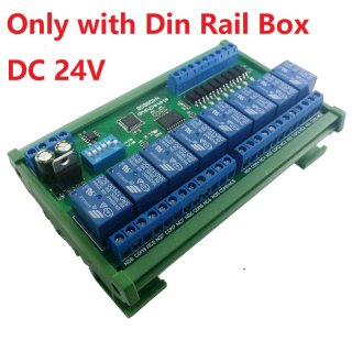 N4D8B08 DC 24V 8I8O Multifunction Modbus RTU Relay Module Support 03 06 16 Function Code RS485 Switch Control Board DIN35 Rail Box
