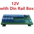 N4D8C12 12V 12CH Digital IO RS485 Relay Module Modbus RTU DIN35 C45 Rail Box For PLC PTZ Configuration