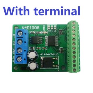 N4DIG08 8CH Input/Output UART RS485 Modbus RTU Controller PLC Expansion Module For Arduino UNO MEGA NANO STM32 AVR PIC