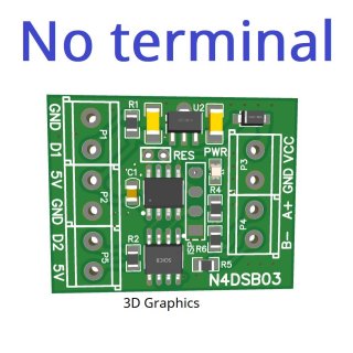 N4DSB03 1-2CH RS485 Digital Temperature Collector Module -55 to +125C DS18B20 Sensor DC 5V 12V 24V for Thermostat Smart Home R46CA01