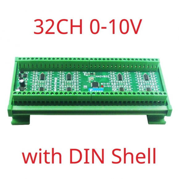 N4DVB32 10V 32-AI RS485 Differential Voltage Collector Modbus RTU 0-5V 0-10V Analog Input ADC Signal Acquisition System DC 12V 24V