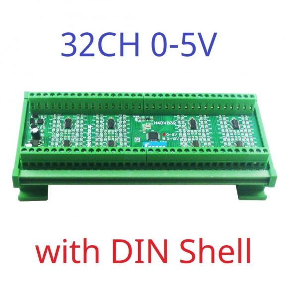 N4DVB32 5V 32-AI RS485 Differential Voltage Collector Modbus RTU 0-5V 0-10V Analog Input ADC Signal Acquisition System DC 12V 24V