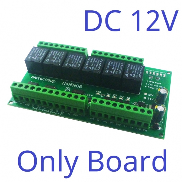 N4I6N06 12V 6AI-4DI-6DO 4-20MA Analog Digital Mixed Remote IO Module RS485 Modbus RTU Dry Contact Relay Board