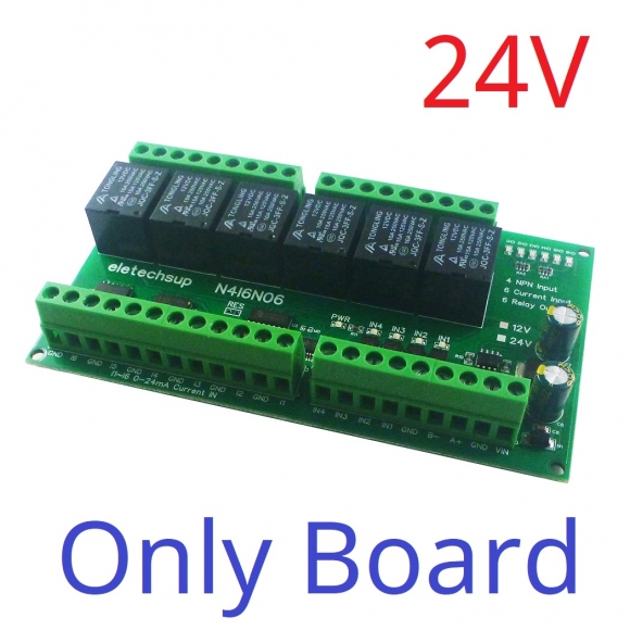 N4I6N06 24V 6AI-4DI-6DO 4-20MA Analog Digital Mixed Remote IO Module RS485 Modbus RTU Dry Contact Relay Board