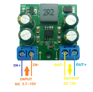 ND04BOTA 3.6A Wifi Router Ethernet Switch LED Power DC 5V to 12V Boost Step-Up Converter Module