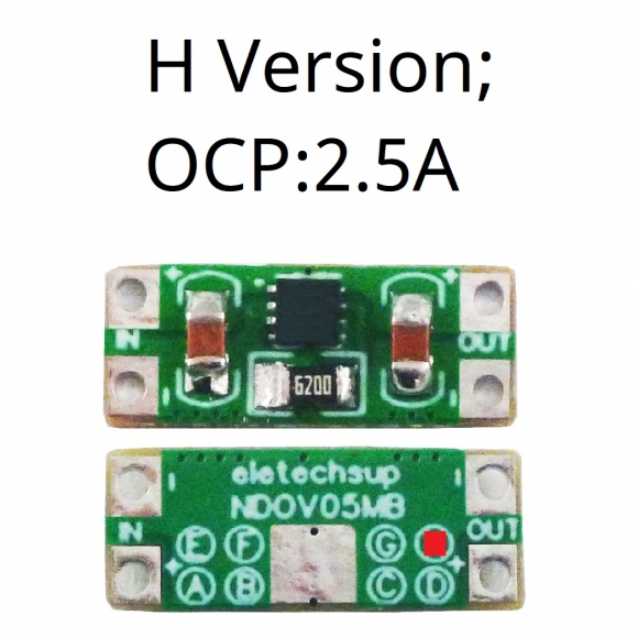 NDOV05MB H ILIM 2.5A 2500m DC 3.3-5V 0.2-2.5A Overvoltage Overcurrent Power Supply Protector OCP OVP UVLO OTP Protection Module for 18650 Lion Lifepo4 NIMH