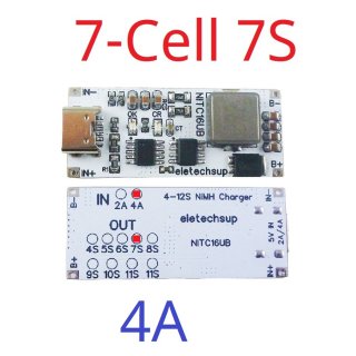 NITC16UB 7S 4A 4A 7 Cell NIMH Charger Module TYPE-C DC 5V Boost BMS CC/CV NiCd for 4.8V 6V 7.2V 8.4V 9.6V 10.8V 12V 13.2V 14.4V Battery