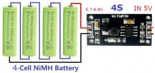 NIUP11TA 4Cell 1.2V-9.6V NiMH NiCd Rechargeable Battery Charger Charging Module Input DC 5V Board