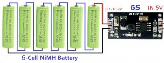 NIUP11TA 6Cell 1.2V-9.6V NiMH NiCd Rechargeable Battery Charger Charging Module Input DC 5V Board
