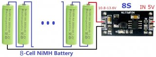 NIUP11TA 8Cell 1.2V-9.6V NiMH NiCd Rechargeable Battery Charger Charging Module Input DC 5V Board