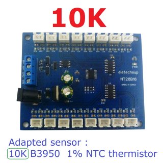NT28B16 10K 16 CH RS485 Temperature Acquisition Board RTU Paperless Recorder 10K/20K/50K/100K B3950 NTC Sensor